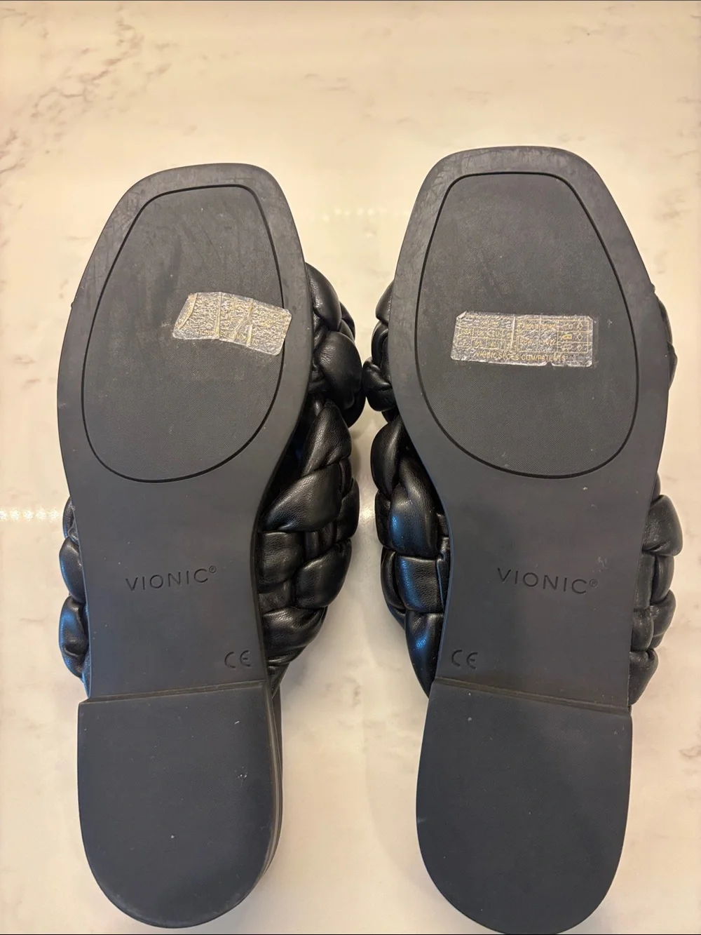 Vionic Black Braided Slide Sandals